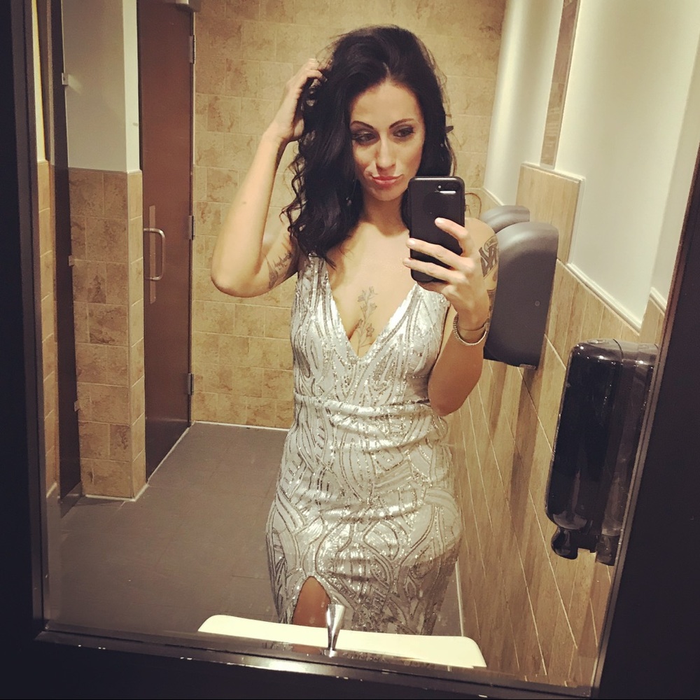 Evening dress—-fancy!